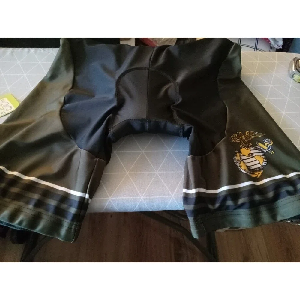 Cycling Padded Bib Shorts 3XL Regular Black/White/Green Colorblock Mesh